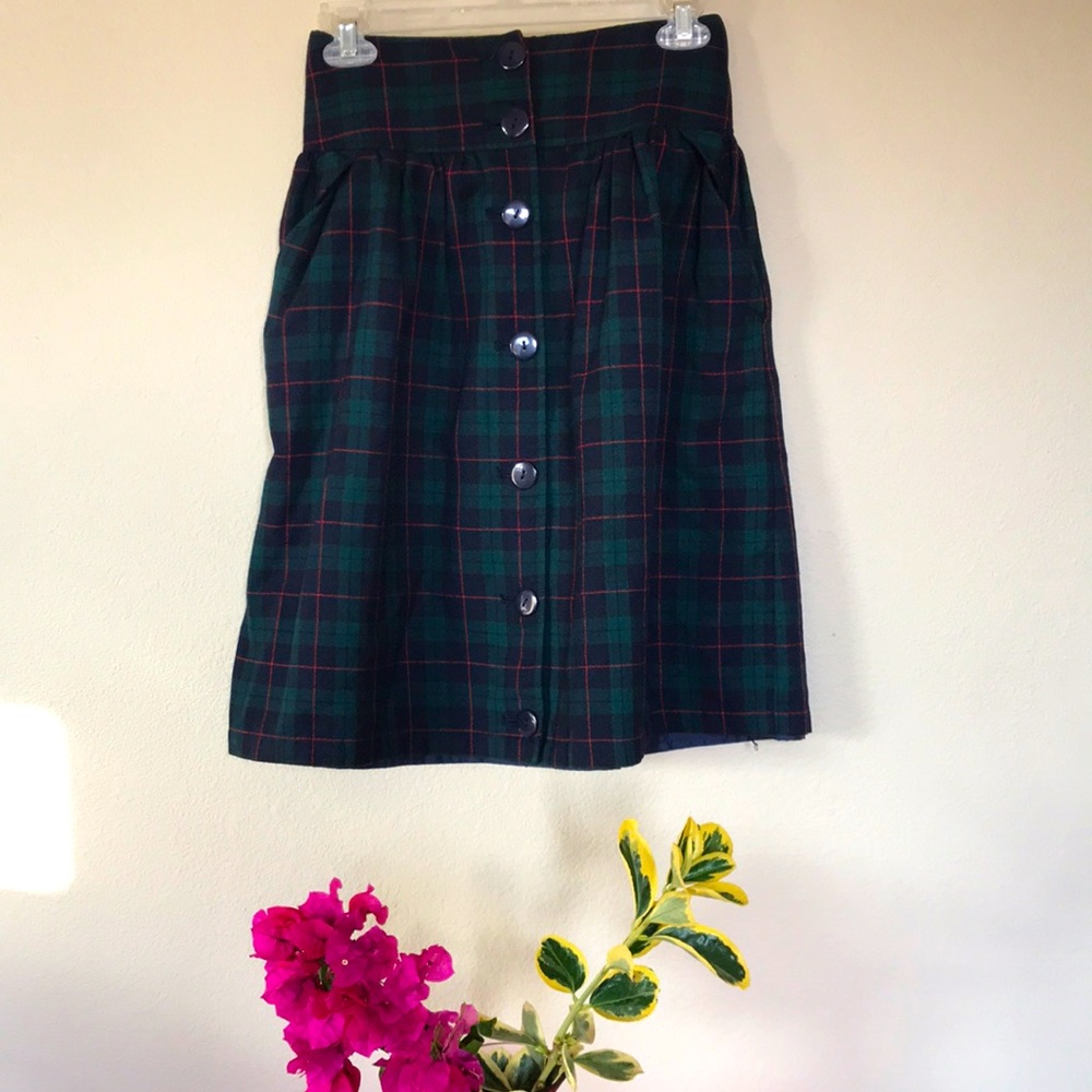 Hyphen World Gallery Plaid Button-Up Skirt with Pockets!